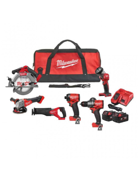 Kit 18V Speciale Legno 5 Utensili + Torcia  | Milwaukee M18FPP6G3-502B