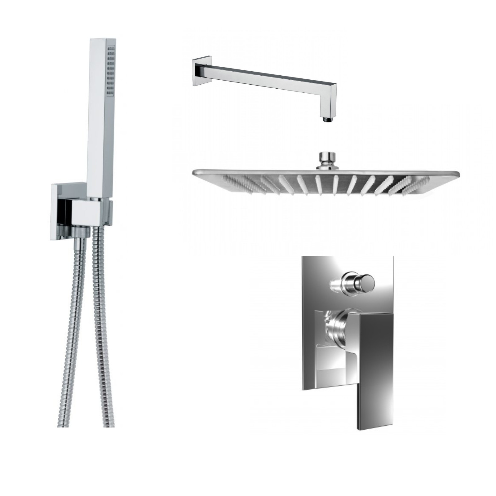 Set Doccia Acciao Inox 4 Pz Quadro | Bongio