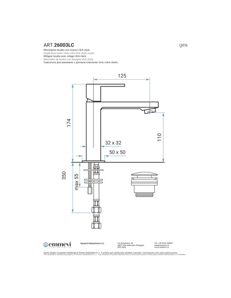 Set Miscelatore Lavabo e Bidet con Scarico Incluso | Emmevi Rubinetterie Gea