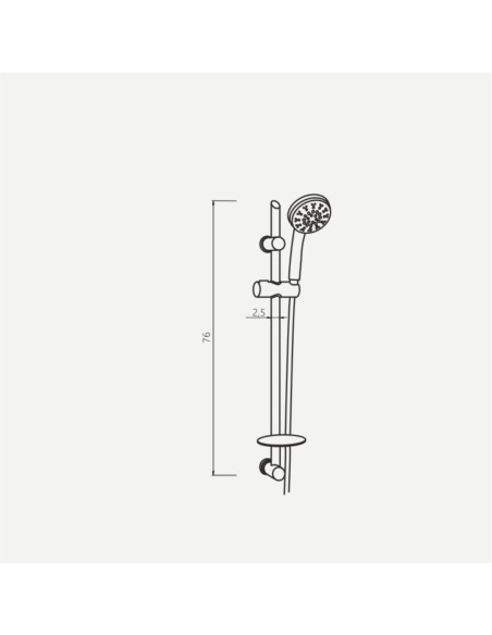 Set Saliscendi Doccia con Portasapone 5 Getti in Acciaio Inox | Osb