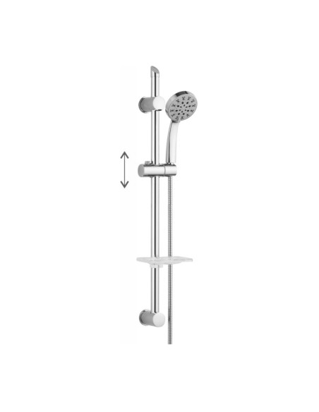 Set Saliscendi Doccia con Portasapone 5 Getti in Acciaio Inox | Osb
