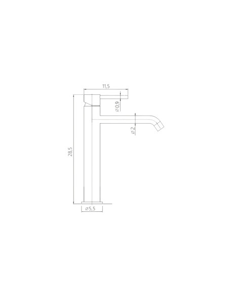 Miscelatore Lavabo Alto Nero Opaco con Scarico Click Clack Incluso | Orta