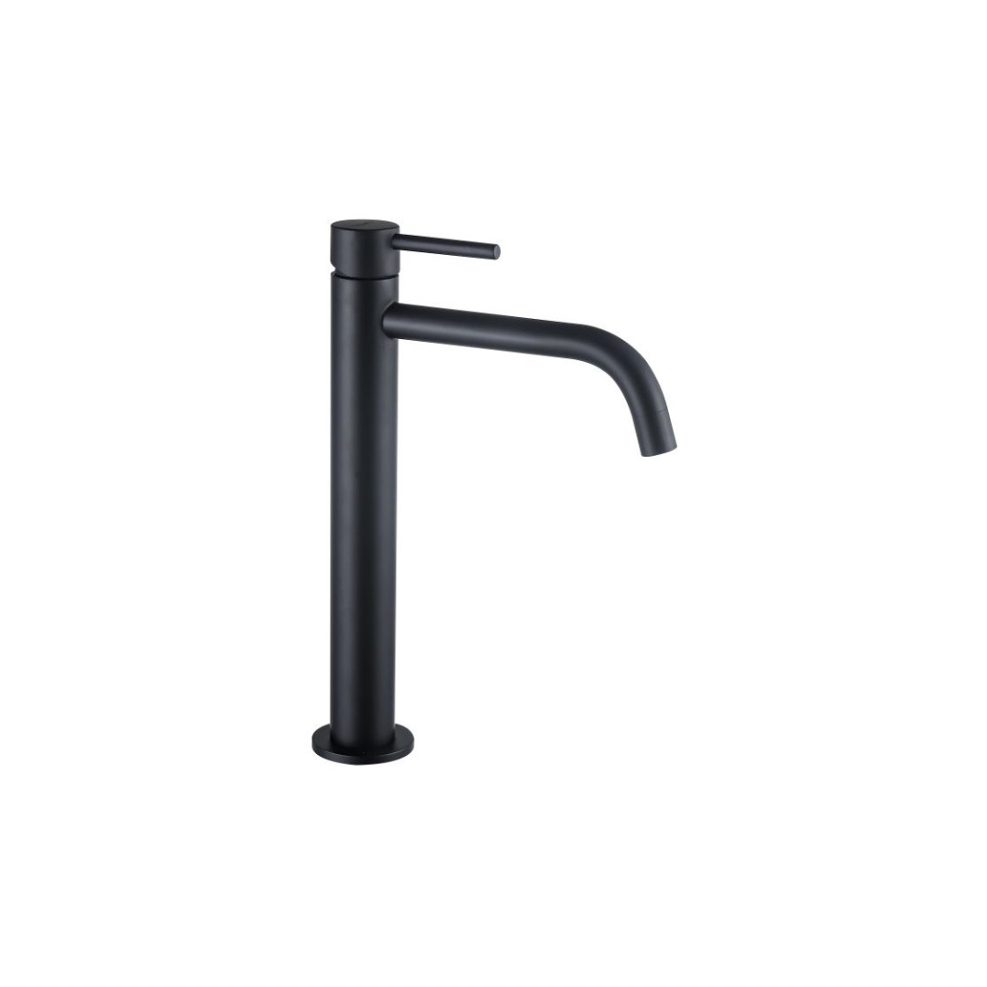 Miscelatore Lavabo Alto Nero Opaco con Scarico Click Clack Incluso | Orta
