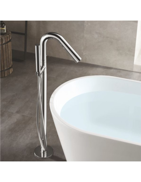Miscelatore Vasca Freestanding a Colonna ad Alta Portata Cromo Lucido | Orta
