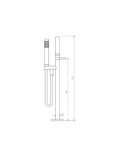 Miscelatore Vasca Freestanding a Colonna ad Alta Portata Cromo Lucido | Orta