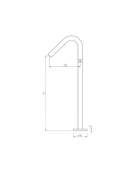 Miscelatore Vasca Freestanding a Colonna ad Alta Portata Cromo Lucido | Orta
