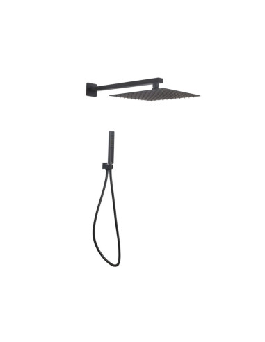 Set Doccia Acciaio Inox Quadro Nero Opaco 25 x 25 cm | Positano
