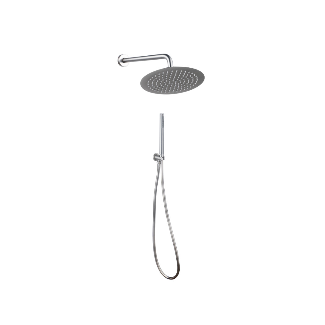 Set Doccia Acciaio Inox Tondo 25 cm Nikel Spazzolato | Positano