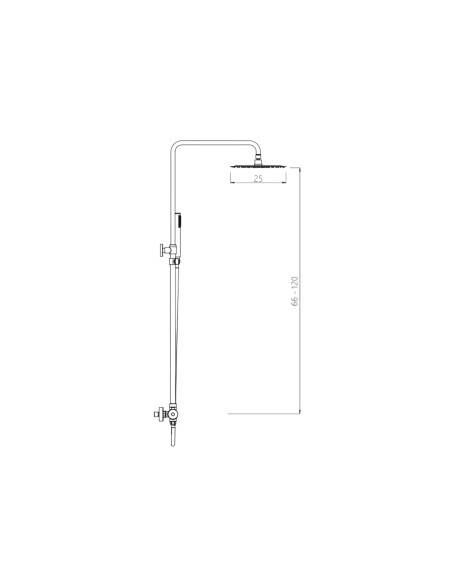 Colonna Doccia in Acciaio Inox con Deviatore Soffione 25x25 cm | Pastorale