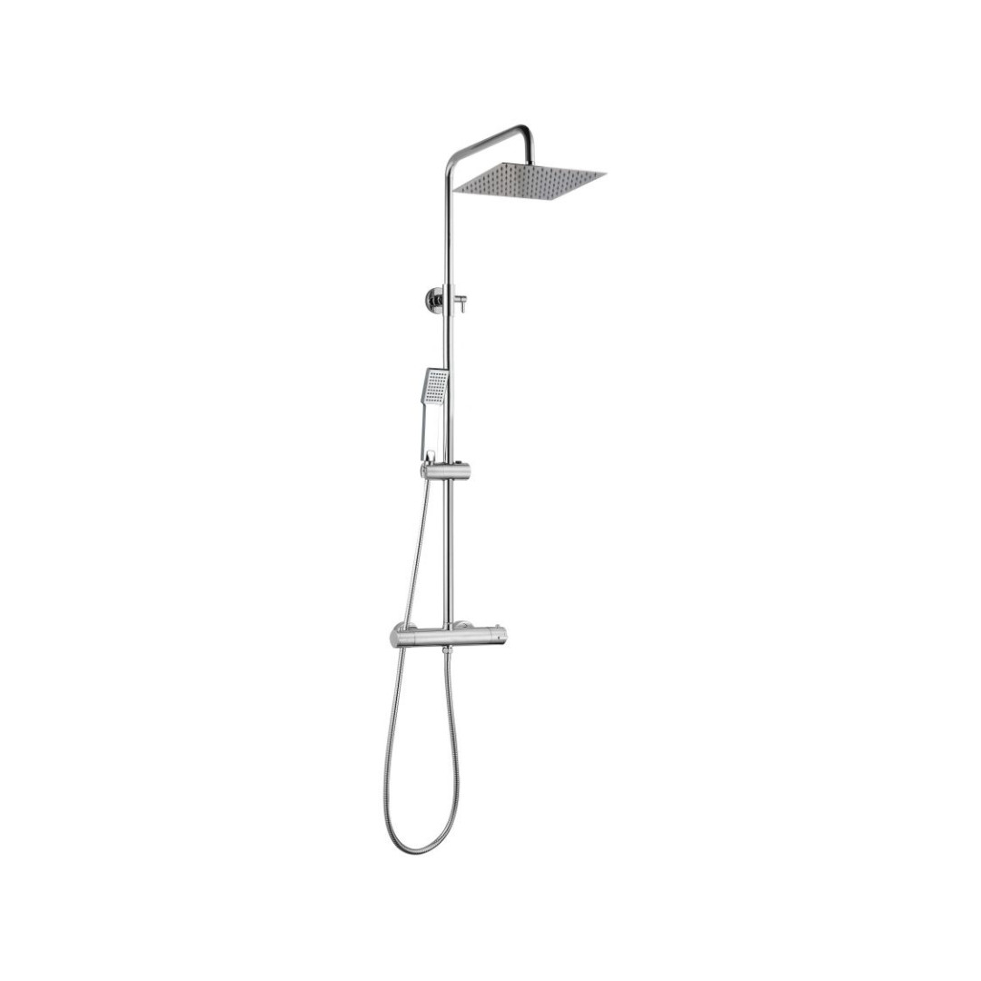 Colonna Doccia in Acciaio Inox con Deviatore Soffione 25x25 cm | Pastorale