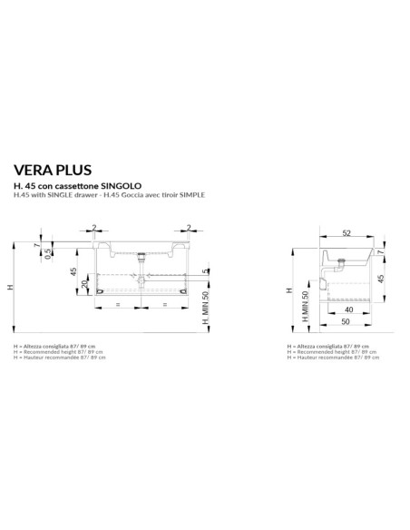 Composizione da Bagno Sospeso 105 cm Castoro Lavabo ad Una Vasca e Specchio Inclusi con Colonna Abbinata | Geromin Vera Plus