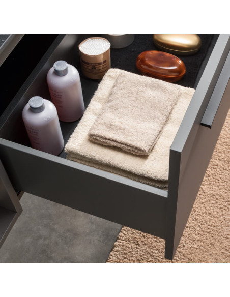 Composizione da Bagno Sospeso 105 cm Castoro Lavabo ad Una Vasca e Specchio Inclusi con Colonna Abbinata | Geromin Vera Plus