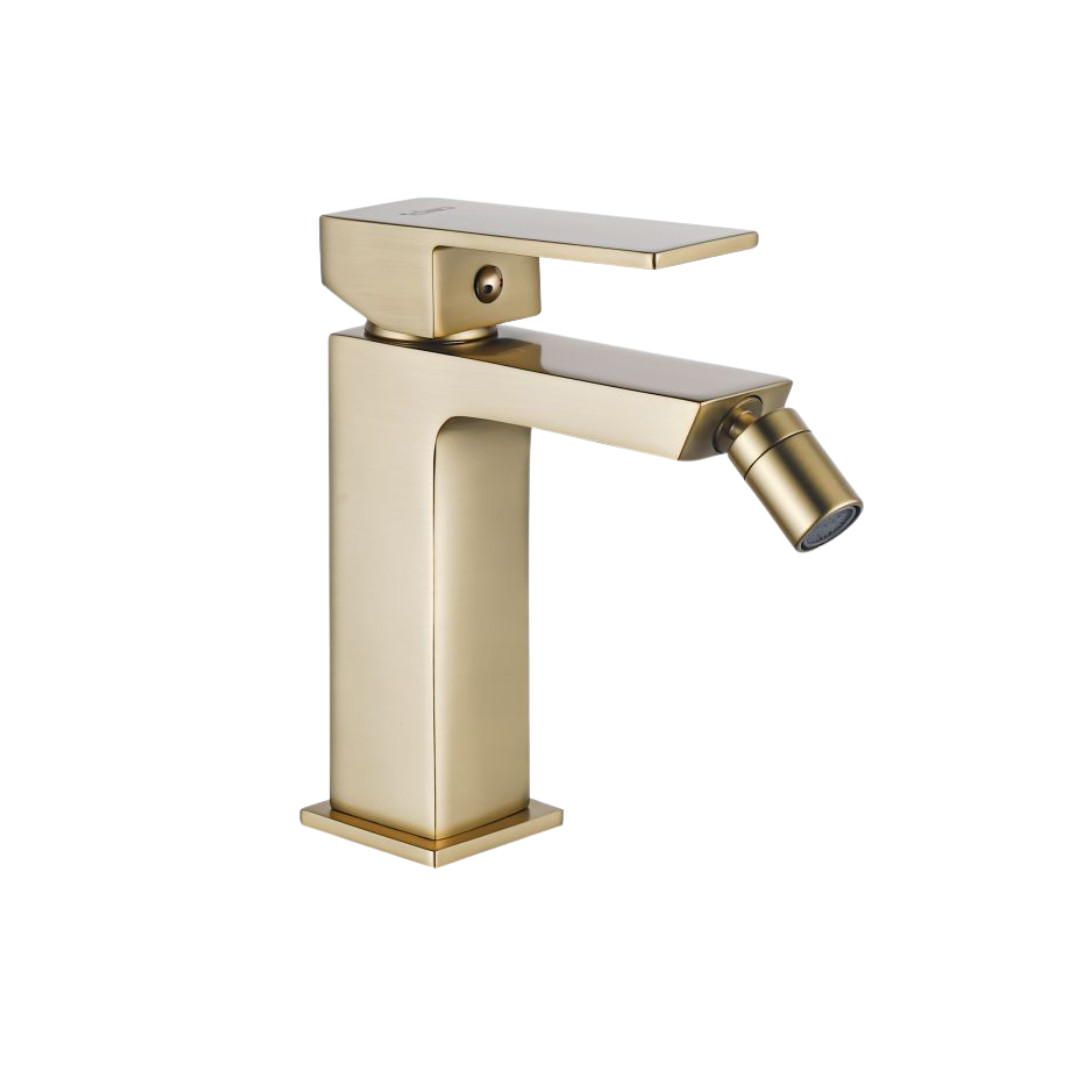 Miscelatore Bidet Oro Spazzolato con Scarico Click Clack | Iseo