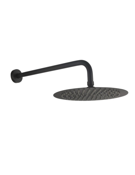 Set Doccia Acciaio Inox Tondo Nero Opaco 25 cm | Positano