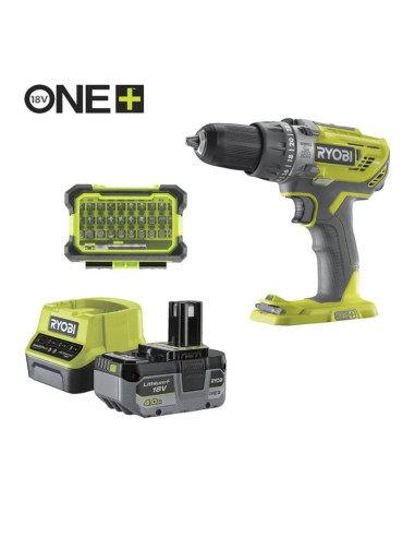 Trapano Avvitatore a Percussione 18V (1x 4.0Ah) + Set Accessori  | Ryobi R18PD3-140SA