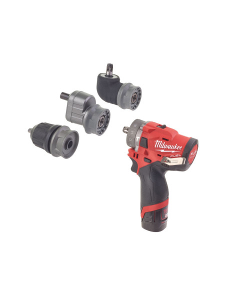 Kit 12V Trapano Avvitatore Compatto a Percussione con 3 Mandrini Intercambiabili | Milwaukee M12 FPDXKIT-202X