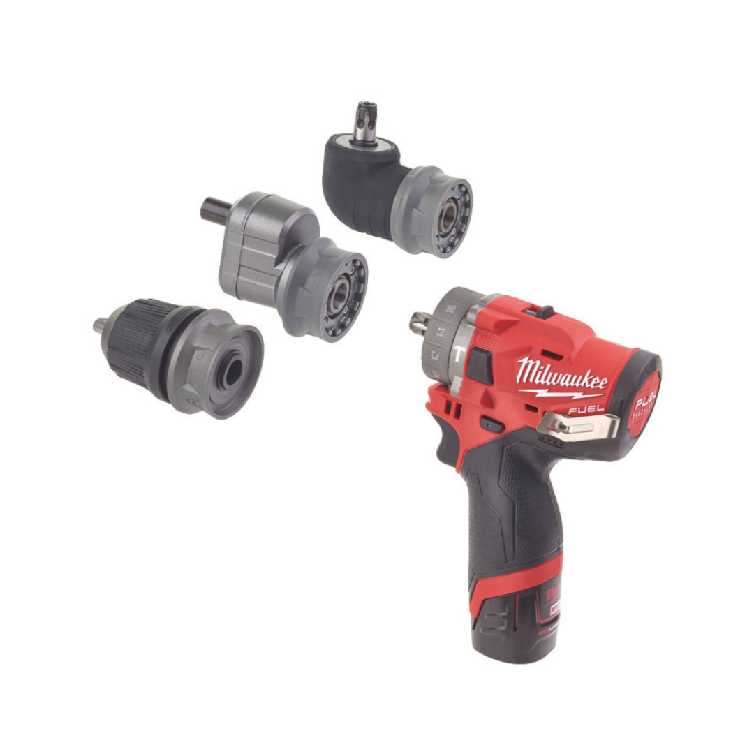 Kit 12V Trapano Avvitatore Compatto a Percussione con 3 Mandrini Intercambiabili | Milwaukee M12 FPDXKIT-202X