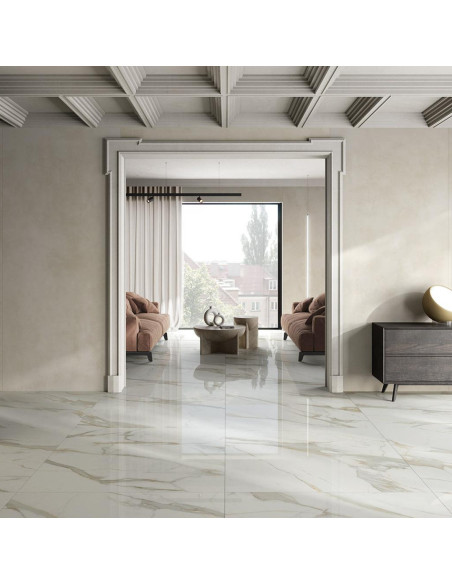 Pavimento Gres Porcellanato Rettificato Lucido Effetto Marmo 60 x 120 cm | Pamesa Portofino Gold Pavimenti in Gres Porcellanato