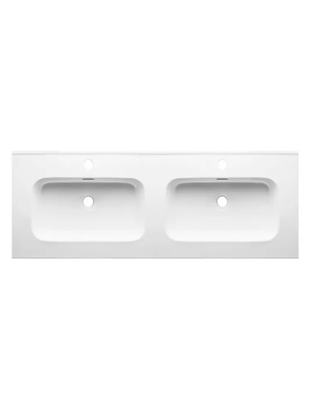 Doppio Mobile da Bagno Sospeso 120 cm Lavabo e Specchio Inclusi Natural | Salgar Noja