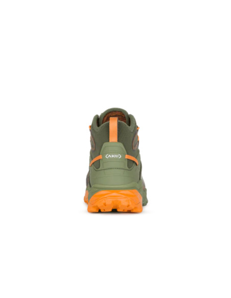 Scarponi da Trekking Impermeabili con Suola Vibram Verde Militare-Arancio | Aku Flyrock Mid