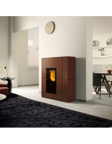 Termostufa a Pellet Idro 23 kW in Acciaio Bronzo  | Edilkamin Blade H23 Evo