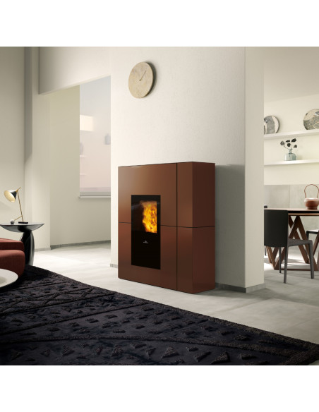 Termostufa a Pellet Idro 23 kW in Acciaio Bronzo  | Edilkamin Blade H23 Evo