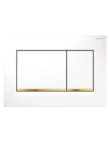 Placca di Comando Bianco/Placcato Oro – Doppio Pulsante Elegante ed Efficiente | Geberit Sigma20