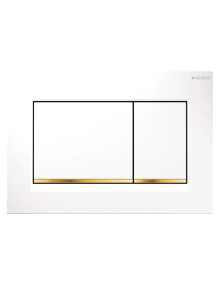 Placca di Comando Bianco/Placcato Oro – Doppio Pulsante Elegante ed Efficiente | Geberit Sigma20