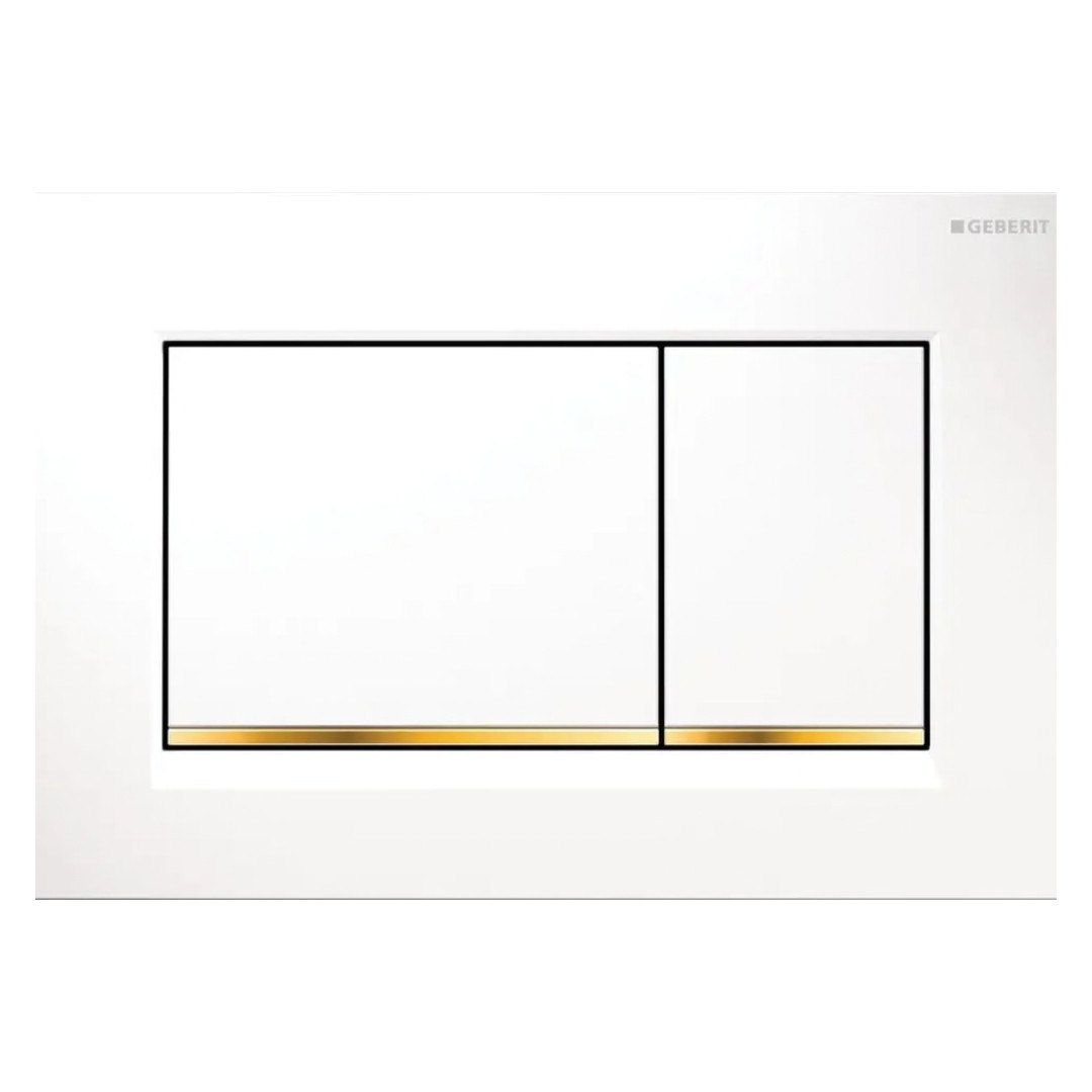 Placca di Comando Bianco/Placcato Oro – Doppio Pulsante Elegante ed Efficiente | Geberit Sigma20