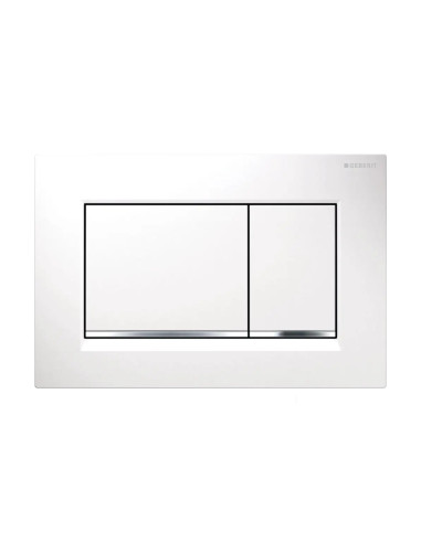 Placca di Comando Bianco Lucido/Cromo Lucido – Doppio Pulsante Elegante ed Efficiente | Geberit Sigma20 Placche di Comando