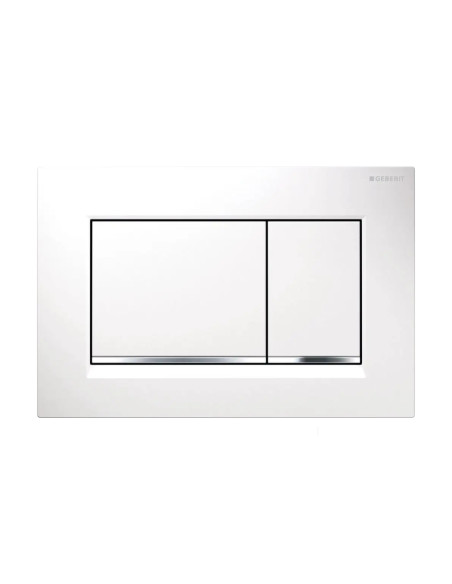 Placca di Comando Bianco Lucido/Cromo Lucido – Doppio Pulsante Elegante ed Efficiente | Geberit Sigma20 Placche di Comando