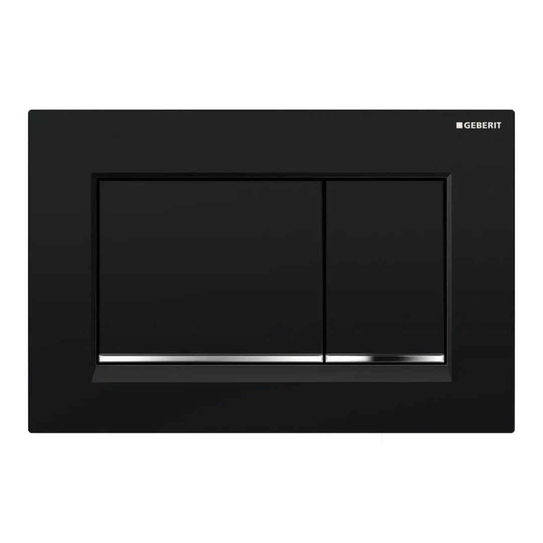 Placca di Comando Nero/Cromo Lucido – Doppio Pulsante Elegante ed Efficiente | Geberit Sigma20