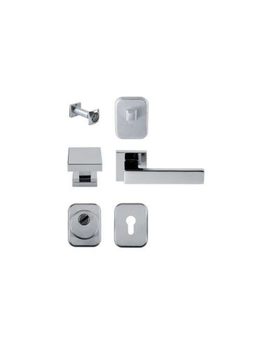 Kit Quadro per Porta Blindata con Defender Ø46 mm Alluminio Argento Maniglie