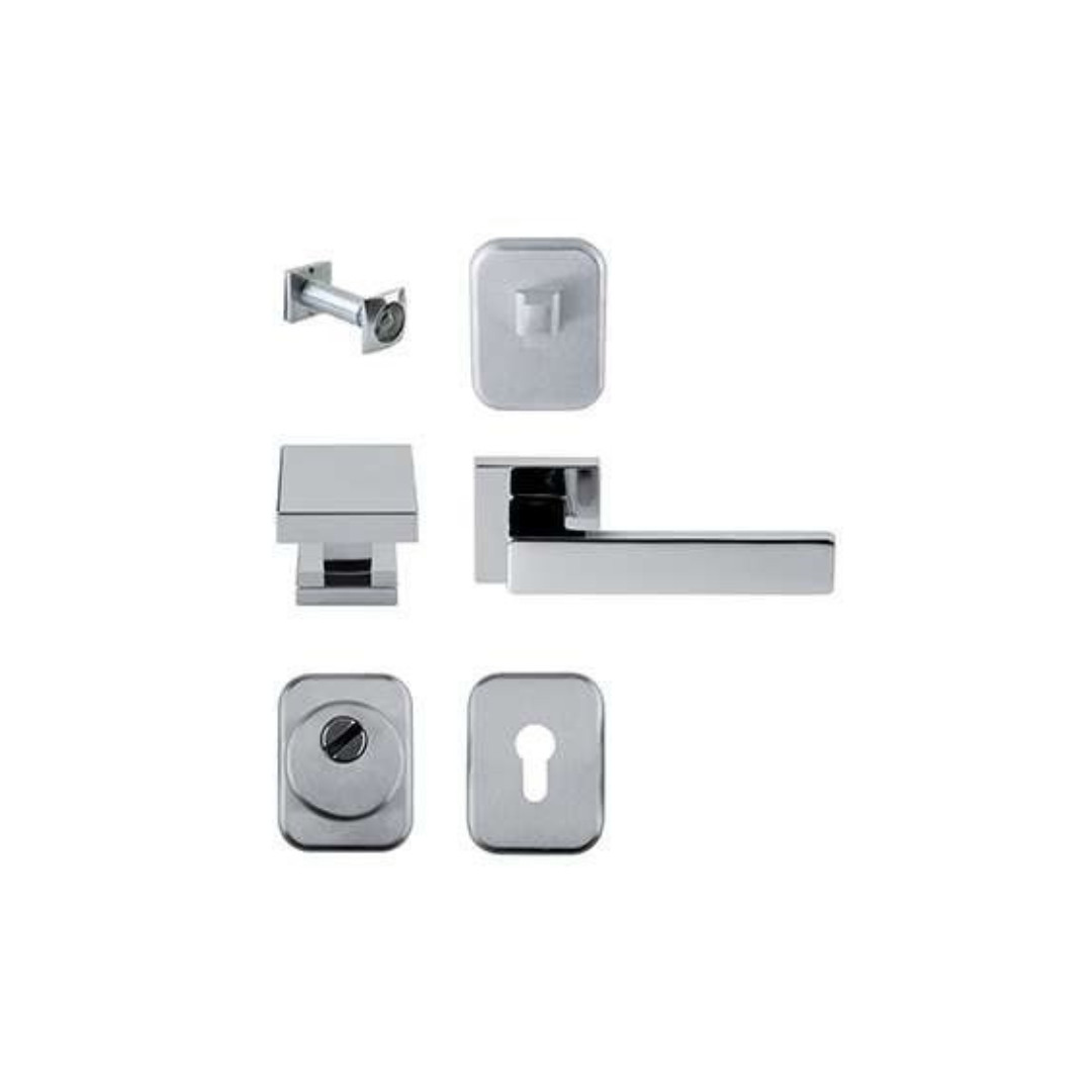 Kit Quadro per Porta Blindata con Defender Ø46 mm Alluminio Argento