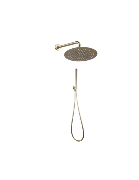 Set Doccia Acciaio Inox Tondo 25 cm Oro Spazzolato | Positano Set Doccia