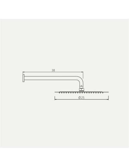 Set Doccia Acciaio Inox Tondo 25 cm Oro Spazzolato | Positano Set Doccia