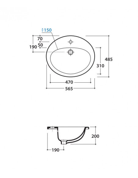 Lavabo Semi Incasso | Globo Minori 56.48