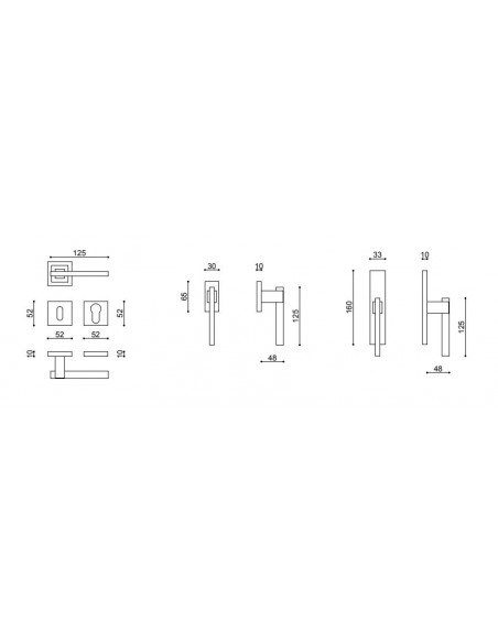 Maniglia Porta Cromo Satinato |  ZB Space Maniglie