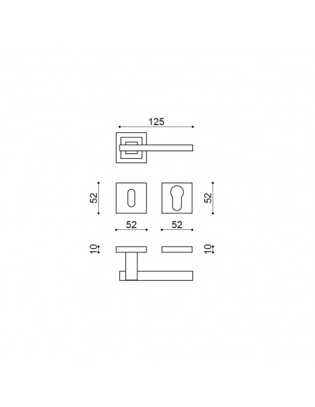 Maniglia Porta Cromo Satinato |  ZB Space Maniglie