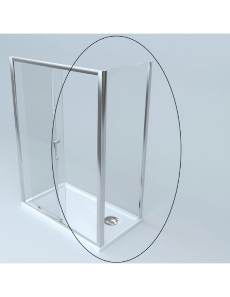 Pannello Fisso 80 cm Per Box Doccia Cristallo Temperato Trasparente 6 mm 190h cm | New Fast Angolare