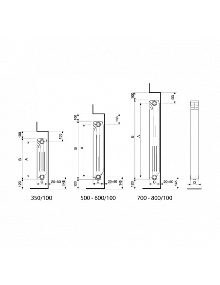 Radiatore in Alluminio Pressofuso con Interasse 600 | Fondital Esclusivo