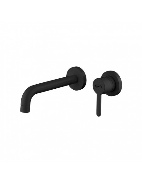 Miscelatore Lavabo A Parete Nero Opaco | Jacuzzi Rubinetteria Sunset Yo