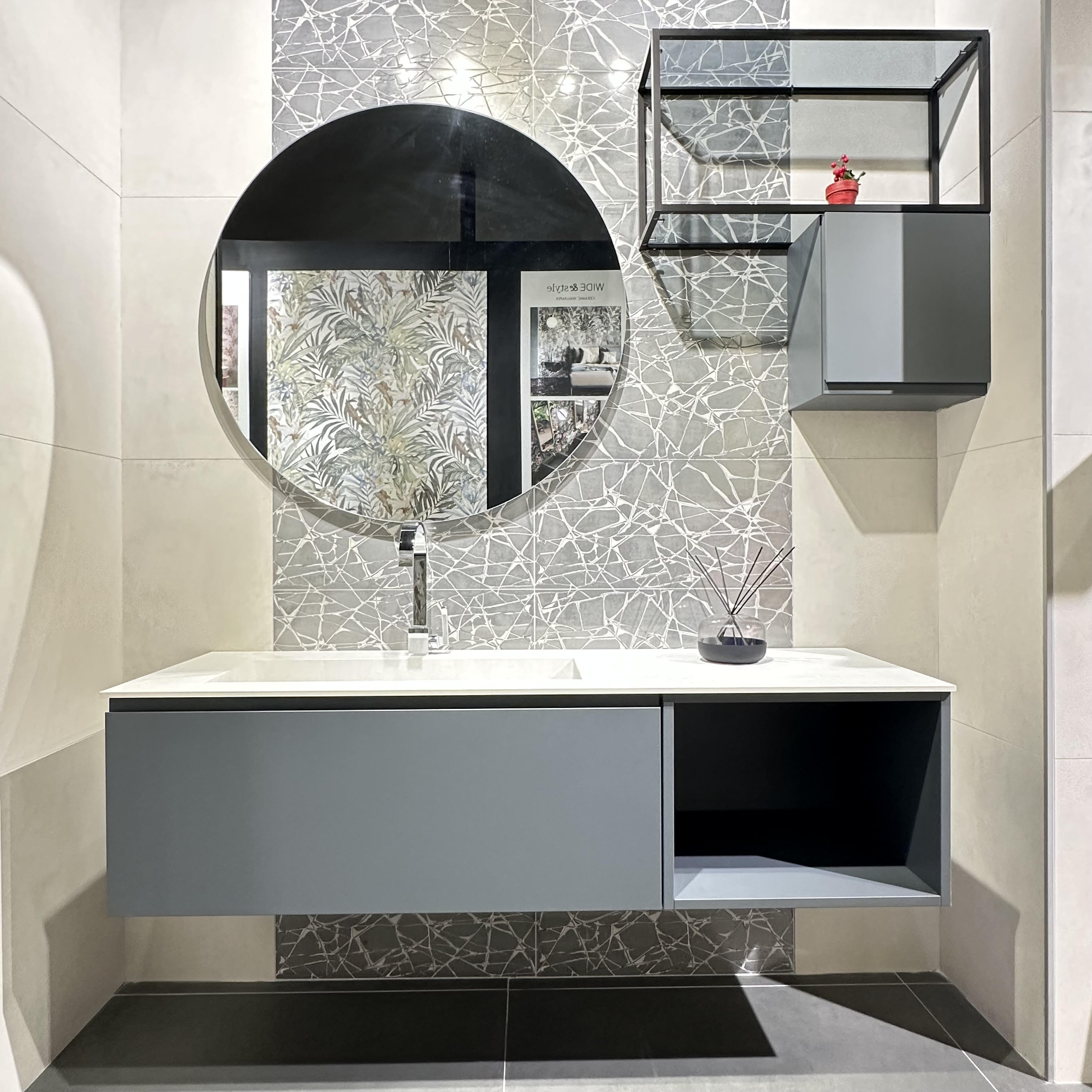Composizione da Bagno Sospeso 146 cm  Bromo Opaco | Compab B-Go 022