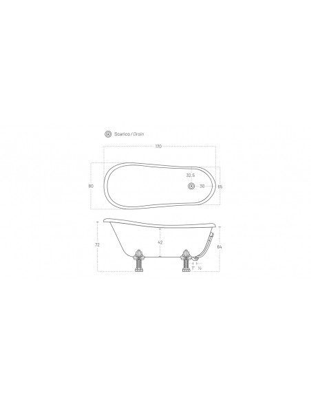 Vasca da Bagno FreeStanding 160x80 cm | Stathus Antiqua