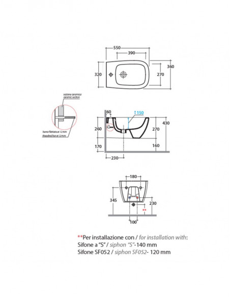 Bidet Sospeso  | Globo Genesis 55.36 Bidet
