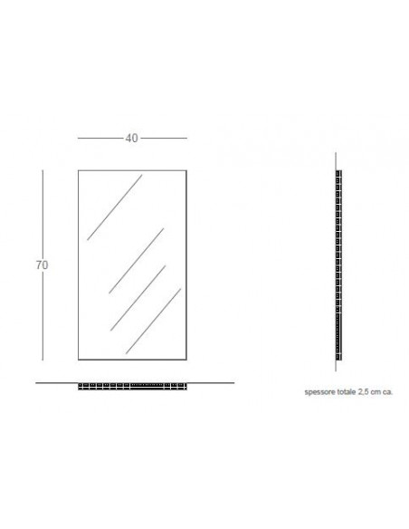 Specchio da Bagno Reversibile 70x40 | PG M017.A