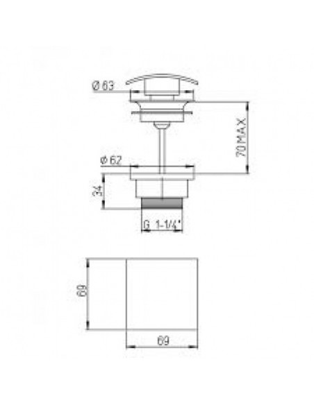Piletta Scarico Lavabo e Bidet Quadra | Jacuzzi Rubinetteria