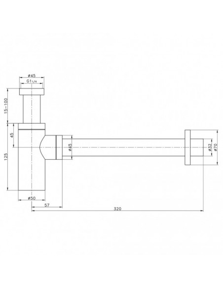 Sifone Alto Nero Lavabo Tondo | Jacuzzi Rubinetteria