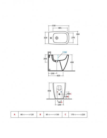 Bidet Filomuro Multi | Globo Genesis 55.36 Bidet