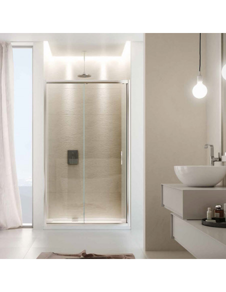 Porta Doccia Scorrevole 130 in Cristallo Temperato Opaco | B2Bagno Contemporary Nicchia